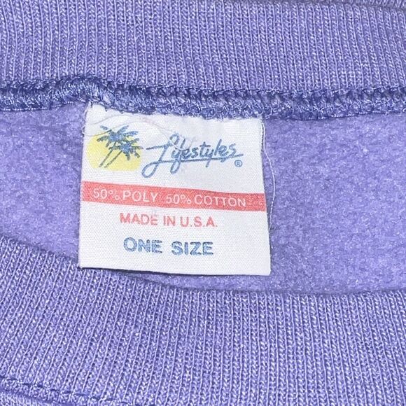 Vintage 90s Puff Paint Colorado Mountains Graphic Sweatshirt USA Womens Size M/L - Picture 11 of 11